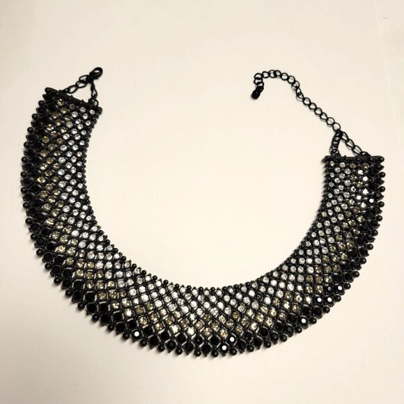 Crystal and Black Choker Necklace - Picture 12 of 13